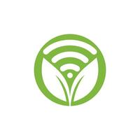 création de logo vectoriel wifi nature feuille.
