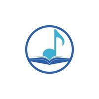 création de logo vectoriel de livre de musique. conception d'icônes de livre et de note de musique.