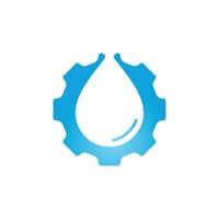 goutte d'eau avec conception de concept de logo d'engrenage. logo naturel. logo de l'énergie de l'eau. vecteur