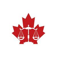 création de logo vectoriel de droit canadien. concept de logo vectoriel de cabinet d'avocats.