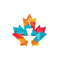 création de logo feuille d'érable et narguilé. concept de logo de club de loisirs du canada. vecteur