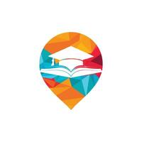 chapeau de graduation et modèle de logo vectoriel de livre. concept de logo de l'éducation.