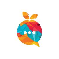 discuter avec l'illustration vectorielle moderne du logo orange frais. modèle de conception de vecteur de concept de jus social.