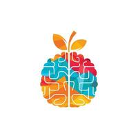 création de logo vectoriel cerveau orange. logo d'un cerveau de style fruit.