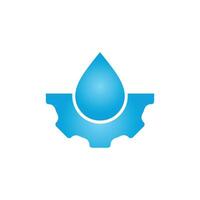 goutte d'eau avec conception de concept de logo d'engrenage. logo naturel. logo de l'énergie de l'eau. vecteur
