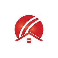 création de logo vectoriel maison de cricket. concept de logo de lieu de cricket.
