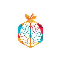 création de logo vectoriel cerveau orange. logo d'un cerveau de style fruit.
