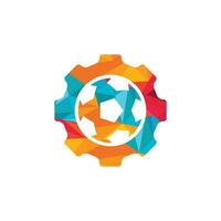modèle de conception de logo vectoriel d'engrenage de football. modèle unique de conception de logo de football et industriel.