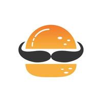création de logo vectoriel Burger King. burger avec concept de logo icône couronne et moustache.