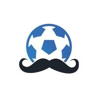 création de logo vectoriel de football fort. conception d'icône vectorielle moustache et ballon de football.