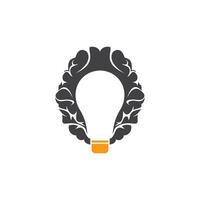 création de logo ampoule et cerveau. icône de vecteur de cerveau d'idée d'ampoule créative.