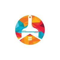 modèle de conception de logo vectoriel peinture maison créative. symbole ou icône de l'immobilier et du pinceau.