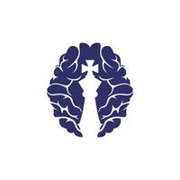 création de logo vectoriel d'échecs de cerveau. inspiration de conception de logo de mouvement intelligent.