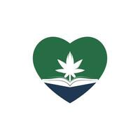 modèle de logo de symbole de livre et de marijuana. adapté à la formation médicale. vecteur