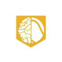 création de logo vectoriel cerveau de tennis. concept de logo de tennis intelligent.