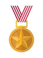 médaille avec emblème étoile vecteur