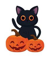 chat mignon d'halloween vecteur