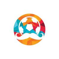 création de logo vectoriel de football fort. conception d'icône vectorielle moustache et ballon de football.