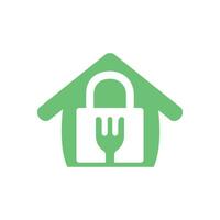 modèle de conception de logo vectoriel de sécurité alimentaire à domicile. conception d'icône de sécurité alimentaire.