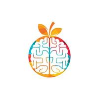 création de logo vectoriel cerveau orange. logo d'un cerveau de style fruit.