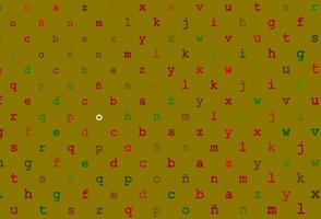 disposition vectorielle vert clair, rouge avec alphabet latin. vecteur