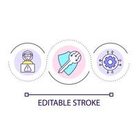 icône de concept de boucle de sécurité Internet. accès sécurisé au compte en ligne. illustration de ligne mince d'idée abstraite de logiciel antifraude. dessin de contour isolé. trait modifiable. vecteur