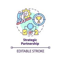 icône de concept de partenariat stratégique. interaction acheteur-vendeur idée abstraite illustration de la ligne mince. alliance commerciale. dessin de contour isolé. trait modifiable. vecteur