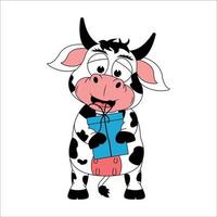 illustration de dessin animé animal mignon vache vecteur