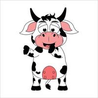 illustration de dessin animé animal mignon vache vecteur