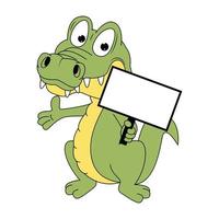illustration de dessin animé mignon animal crocodile vecteur