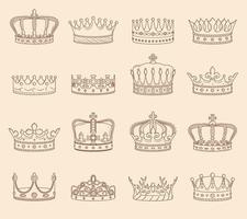 dessins de la couronne du roi et de la reine vecteur