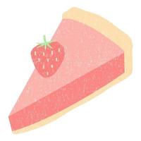 une tranche de délicieux gâteau aux fraises. illustration vectorielle de fraise plat. vecteur