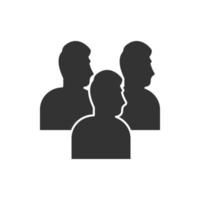 icône de visage d'homme de réseau de coopération d'affaires de groupe dans le vecteur de contact