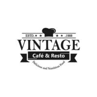 modèle de vecteur de logo de nourriture et de restaurant vintage