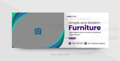 modèle de médias sociaux, modèle de bannière web pour l'entreprise de meubles vecteur pro