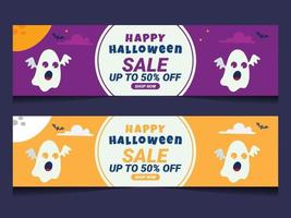 bannière de promotion de vente halloween vecteur