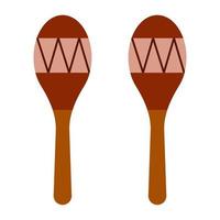 maracas isolés sur fond blanc. shaker de rumba ou chac-chac. instrument de musique à percussion et à bruit. style plat. illustration vectorielle vecteur