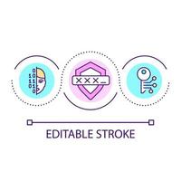 icône de concept de boucle de confidentialité biométrique. Système de contrôle. illustration de ligne mince d'idée abstraite d'authentification biométrique. mesures de sécurité. dessin de contour isolé. trait modifiable. vecteur