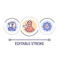 habiller correctement l'icône de concept de boucle. illustration de ligne mince d'idée abstraite de tenue formelle d'affaires. code vestimentaire pour les bureaux. dessin de contour isolé. trait modifiable. vecteur