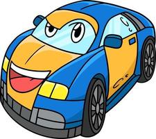 voiture normale avec visage véhicule dessin animé clipart vecteur