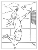 coloriage de badminton pour les enfants vecteur