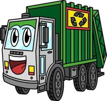 camion à ordures avec visage véhicule dessin animé clipart vecteur