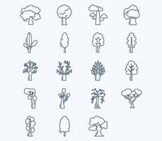 jeu d'icônes d'arbres, vecteur de plantes et de la nature