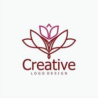 logo d'illustration de fleur abstraite, vecteur de conception moderne simple