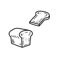 pain pain avec toast doodle illustration vectorielle vecteur