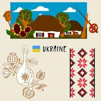 élément ukrainien village.design en vecteur