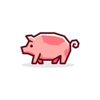 mascotte de logo de porcelet de porc et illustration vectorielle de stock de modèle d'icône ou de dessin animé vecteur