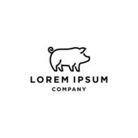 conception d'icône d'illustration de logo de porc de porc dans un style minimal branché isolé sur fond blanc vecteur