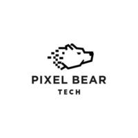 vecteur de conception de logo d'ours de pixel, concept abstrait de conception d'icône d'ours polaire de technologie