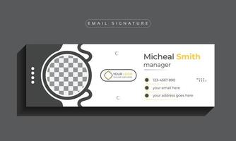 conception de modèle de signature d'e-mail ou conception de couverture, modèle polyvalent d'entreprise avec une mise en page moderne de lieu de photo d'auteur. vecteur